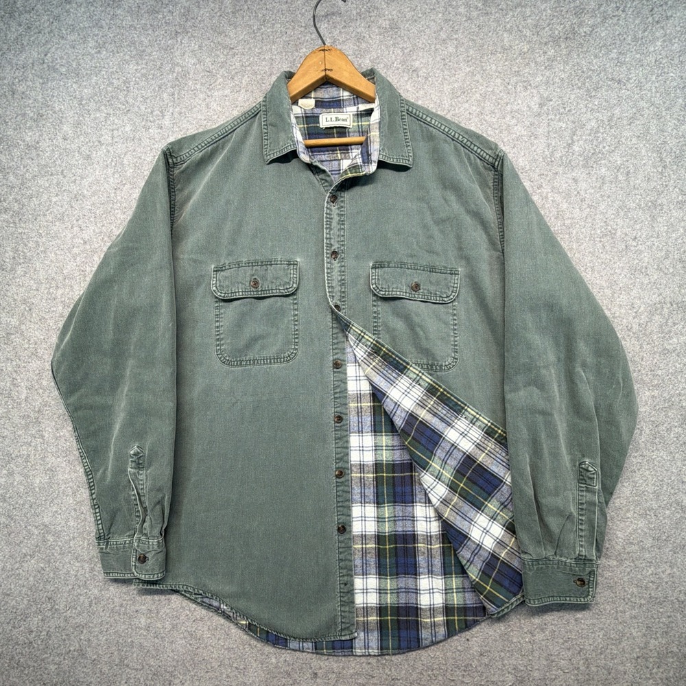 Vintage LL Bean Hurricane Shirt Mens XL Tall Flannel Lined Made In Canada 90s